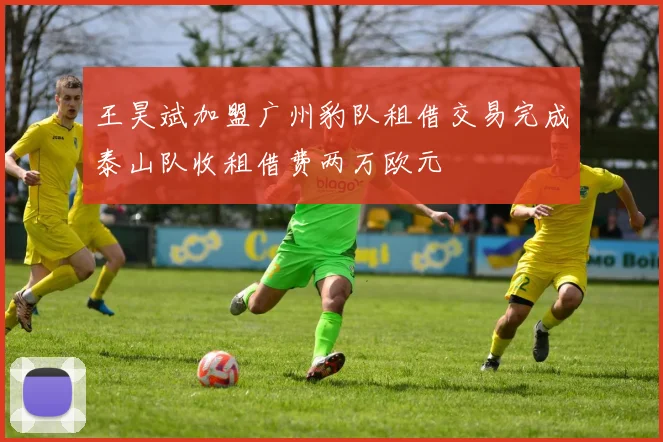 王昊斌加盟广州豹队租借交易完成泰山队收租借费两万欧元